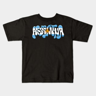 Argentina Flag Typography Hype Kids T-Shirt